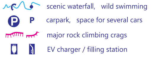 Map legend of special new symbols